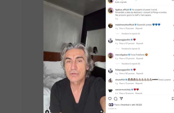 Ligabue ha il covid, dove lo sta passando