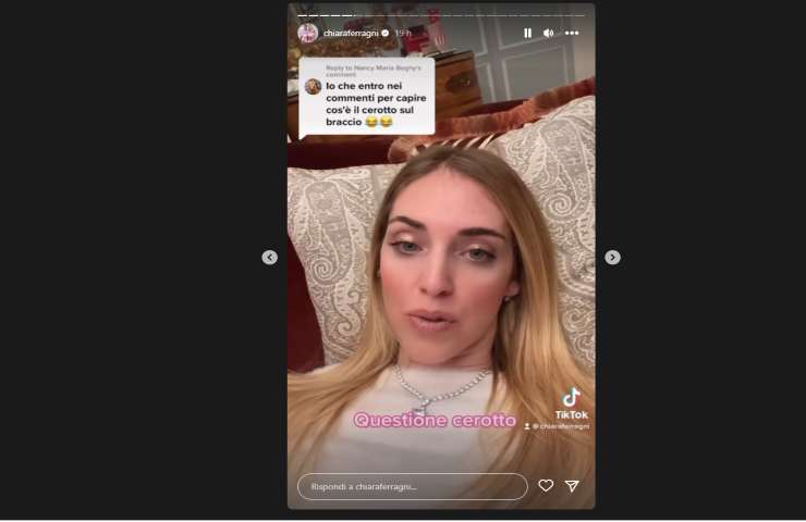 cosa è successo a Chiara Ferragni e perchè ha cerotto