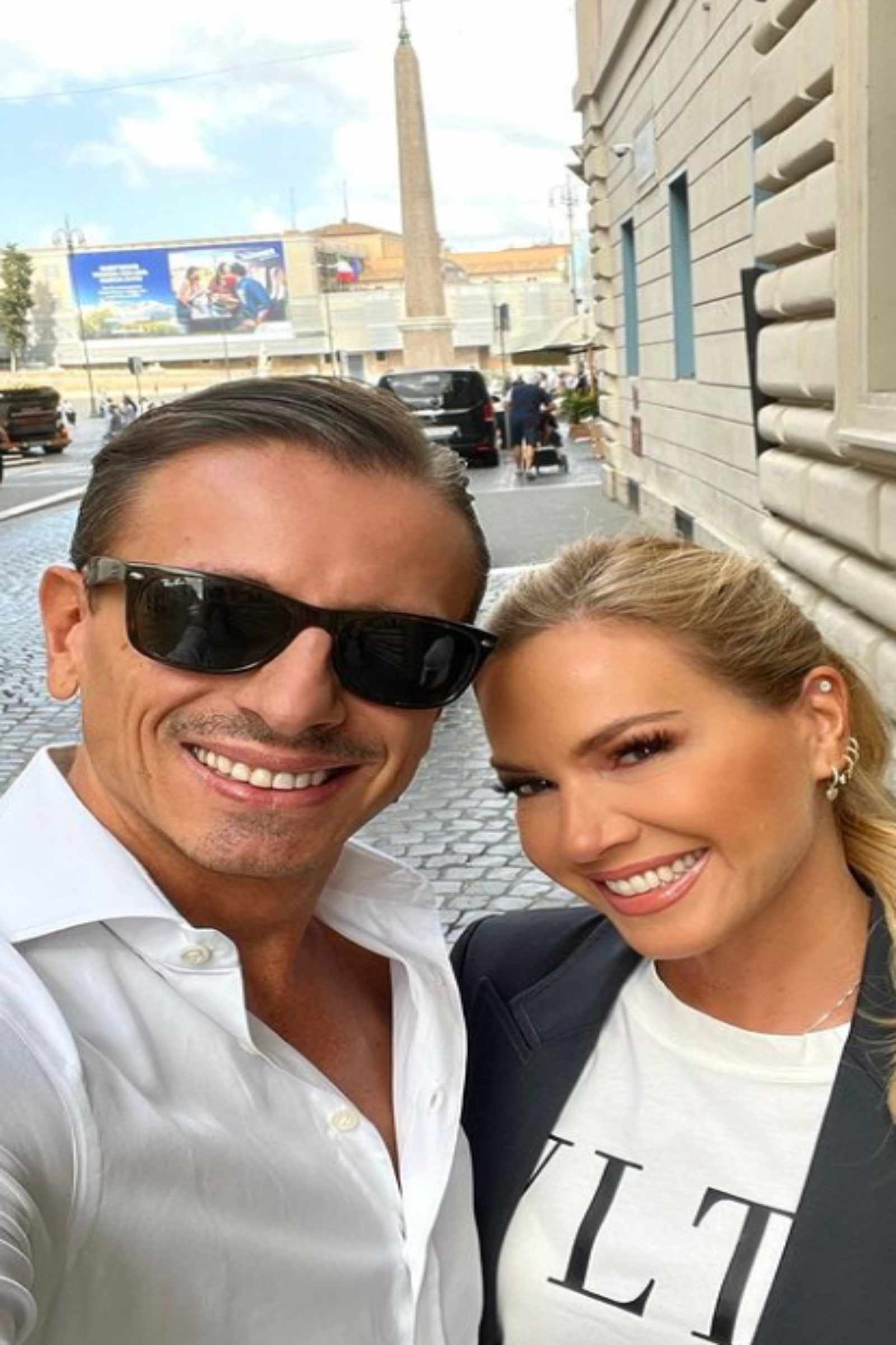 Federica Panicucci con Marco Bacini foto