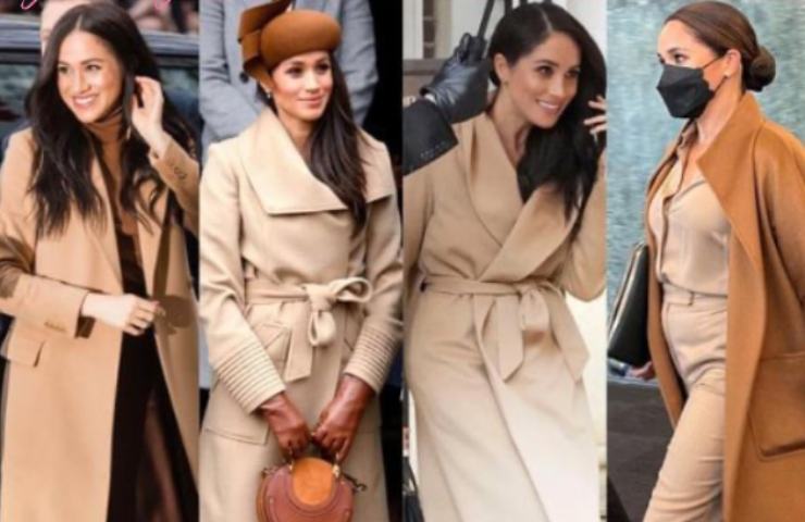 Meghan Markle outfit cappotto marrone foto