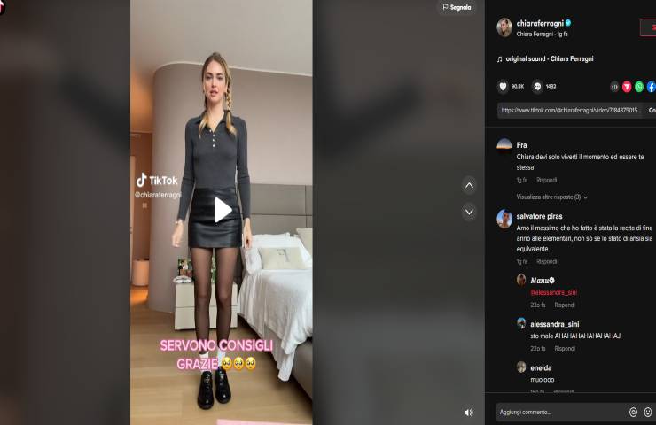 Chiara Ferragni chiede aiuto 