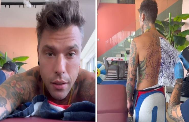 Fedez cantante nuovo tatuaggio schiena