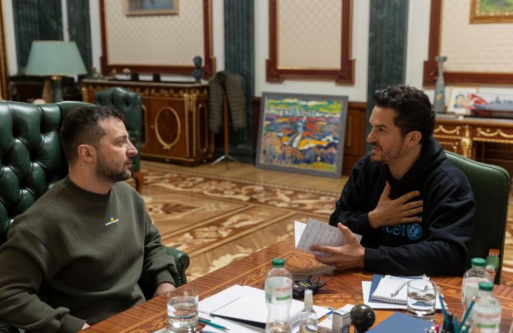 Orlando Bloom incontra Zelensky a Kiev